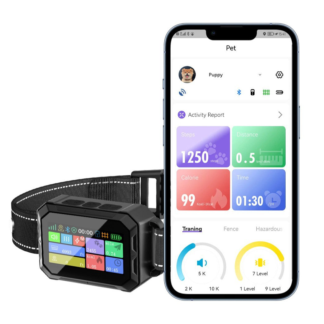 3-in-1 GPS Dog Fence Training Collar IP67 Waterproof Long Range