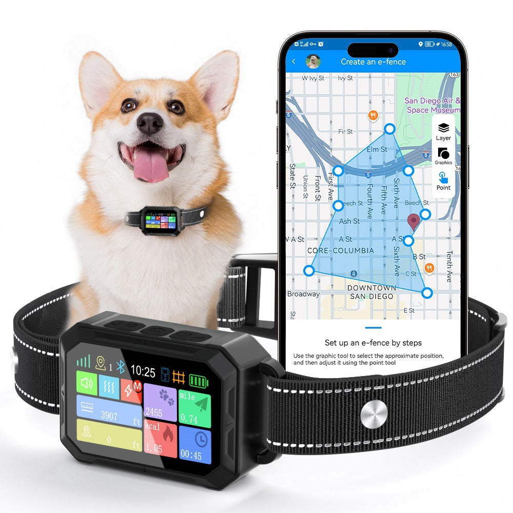 3-in-1 GPS Dog Fence Training Collar IP67 Waterproof Long Range